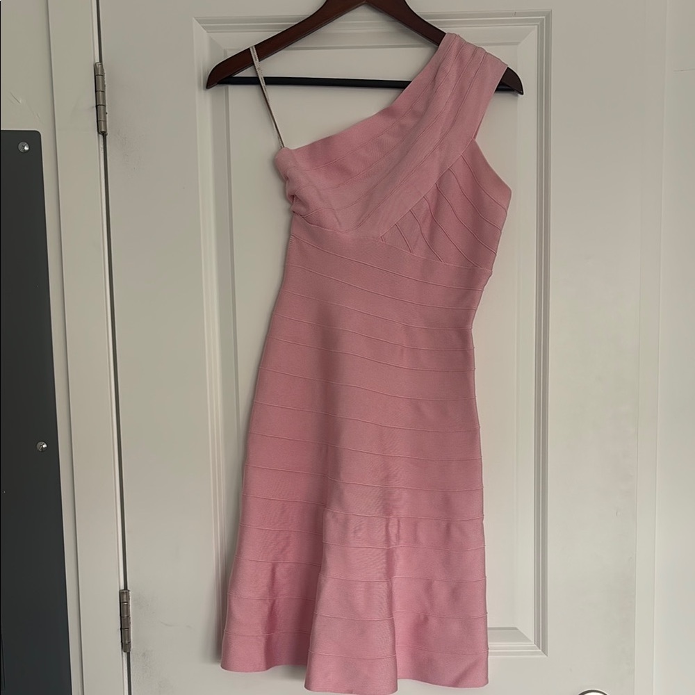 Herve Leger One-Shoulder Dress